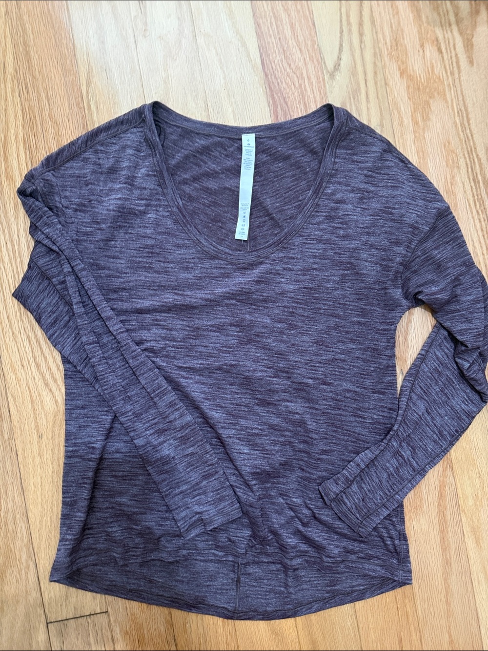 lululemon athletica Long Sleeve Scoop Neck Top - Heather Plum